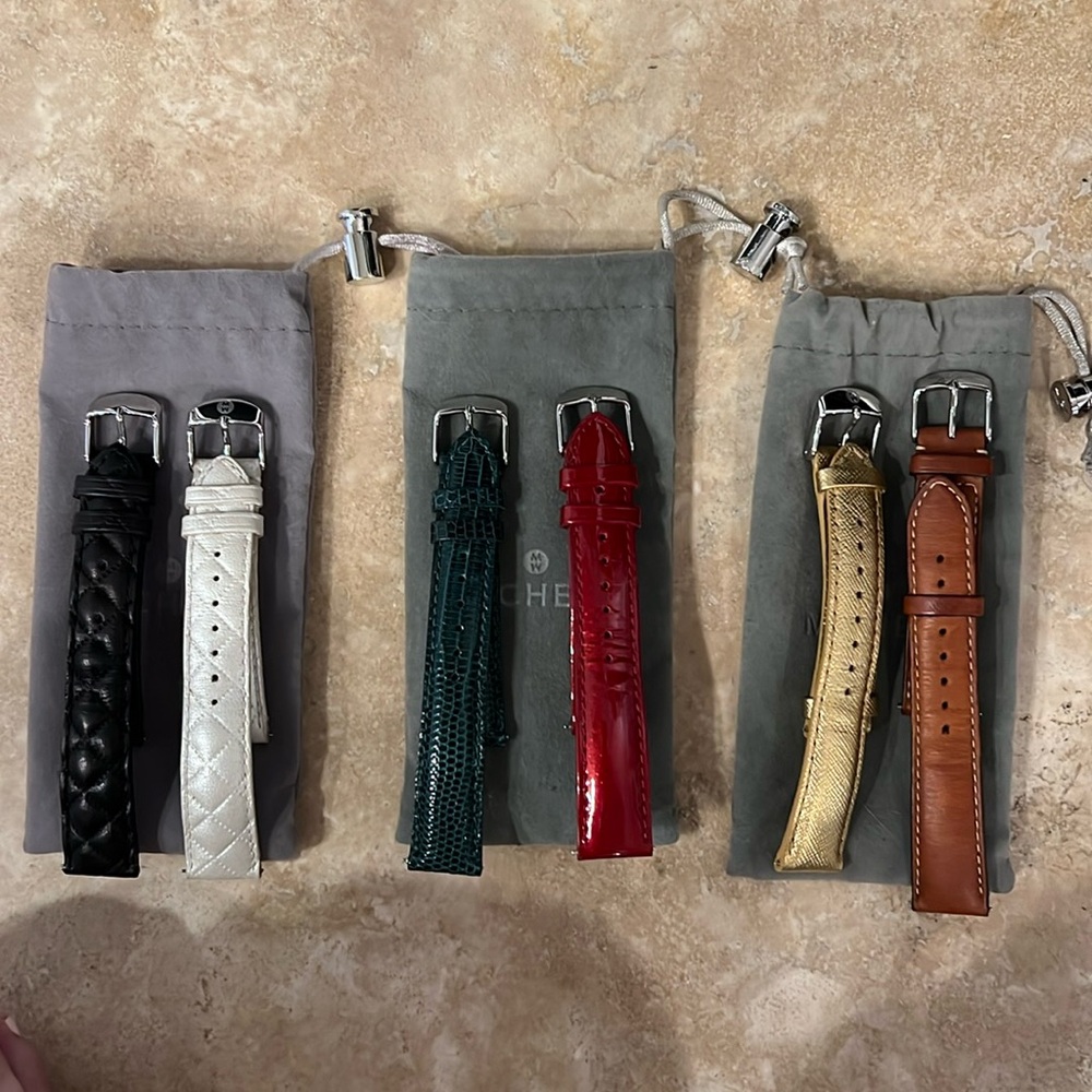 Michele Leather band Bundle 5 bands 18mm (sorry green lizard was already sold!)